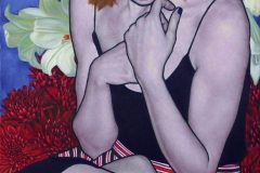 Romina, death's flowers - 100x60 - oil on canvas - 2020
